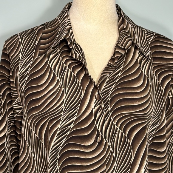 Vintage Yves St Clair artsy swirl long sleeved blouse Size 16 - Picture 3 of 6